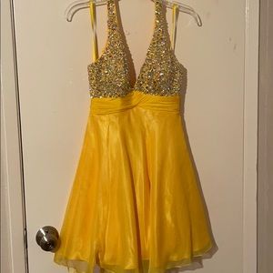 Yellow halter dress